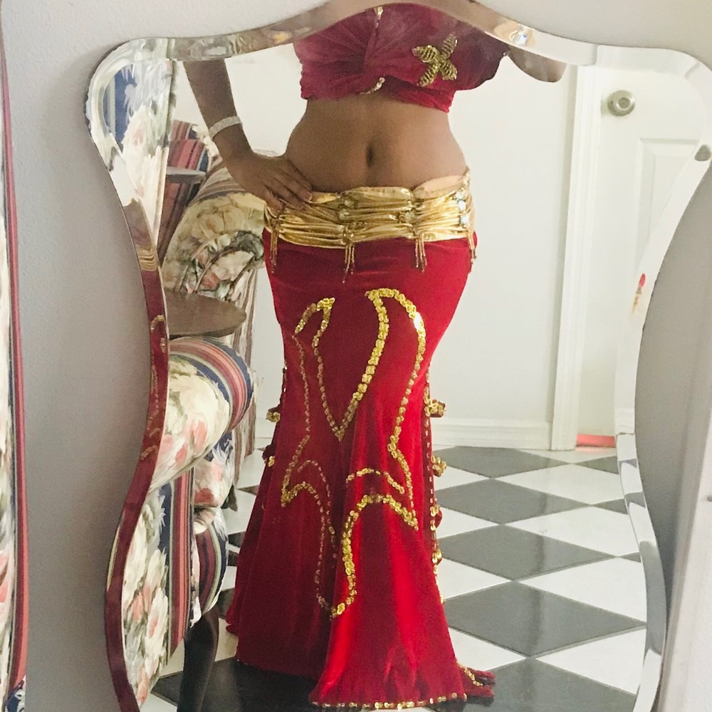 *SOLD* Moroccan Velvet Bellydance Costume *SOLD*